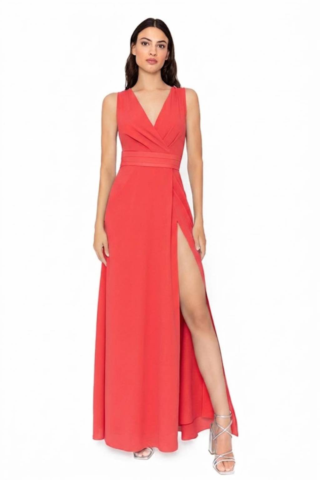 Vestido Largo Perea Gasa Escote V