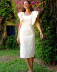 Vestido Midi Leandra Brocado con Crochet