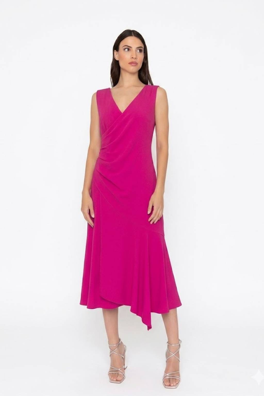 Vestido Carmona Midi Bajo Evasé Liso