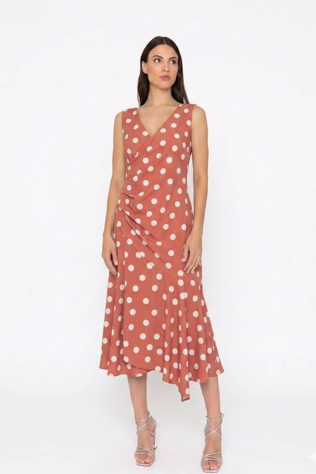 Vestido Carmona Midi Bajo Evasé Lunares