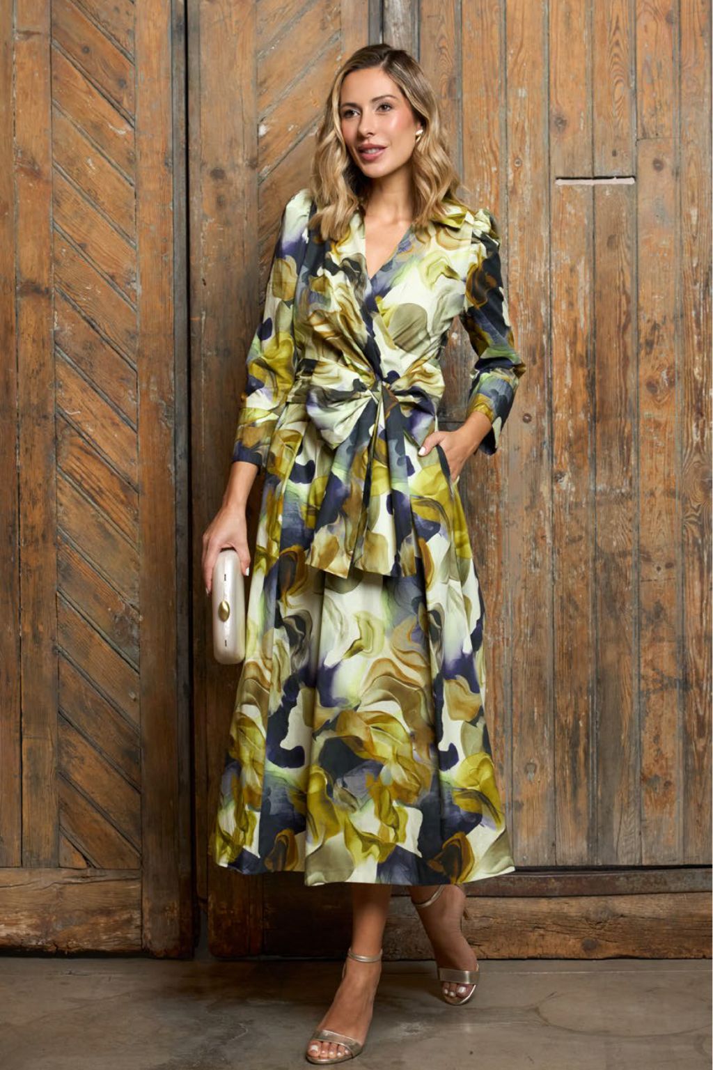 Vestido MIdi Estampado Silvana Cuello camisero