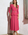 Vestido Midi Bonti con Peplum Tallas 38 a 56