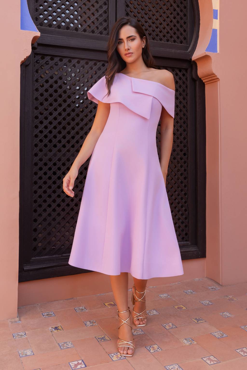 Vestido Midi Oporto Royal Hombros