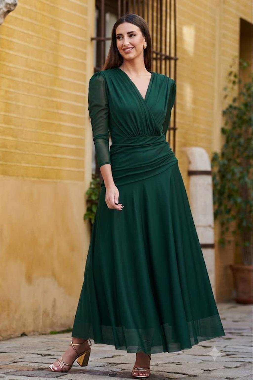 Vestido Midi Rumanía Vuelo tul liso